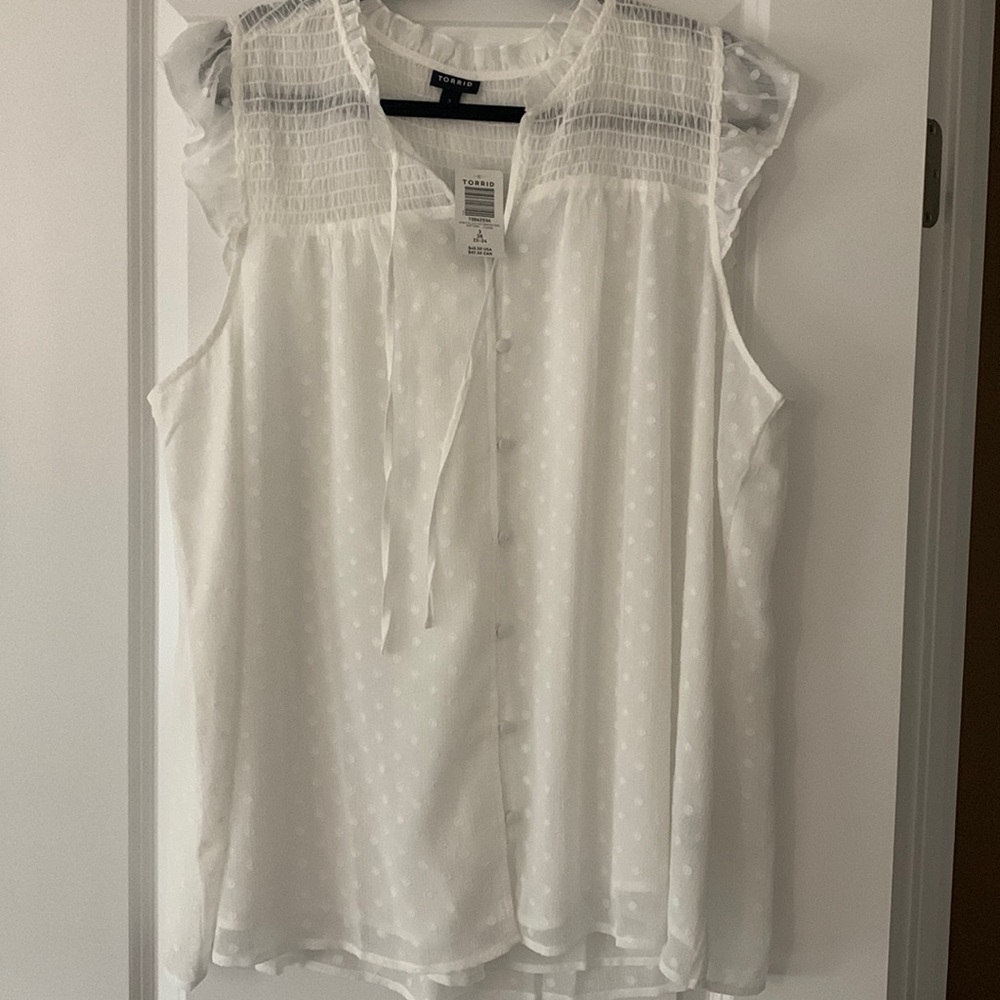 Brand new sheer white shirt from Torrid size 3x 22-24